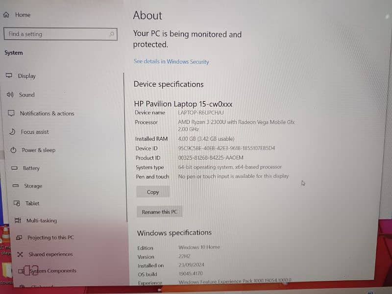 hp rayzon 3  laptop outcalss condition 3