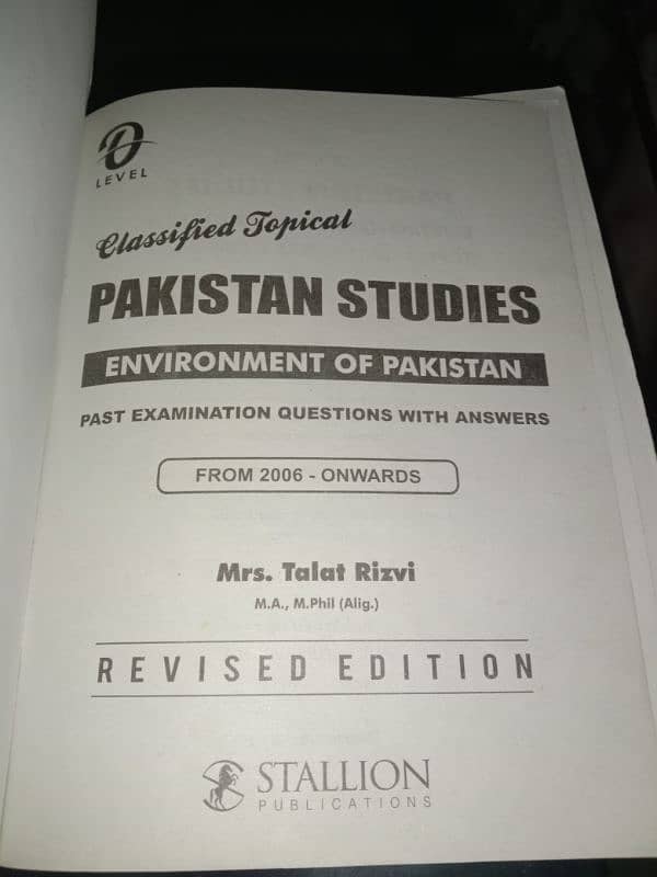 O Level Pakistan studies past papers book 2