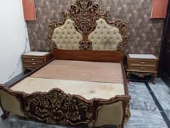 One King Size Bed With Side Table Without Matress