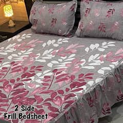 3 pcs cotton salonica frill double badsheet