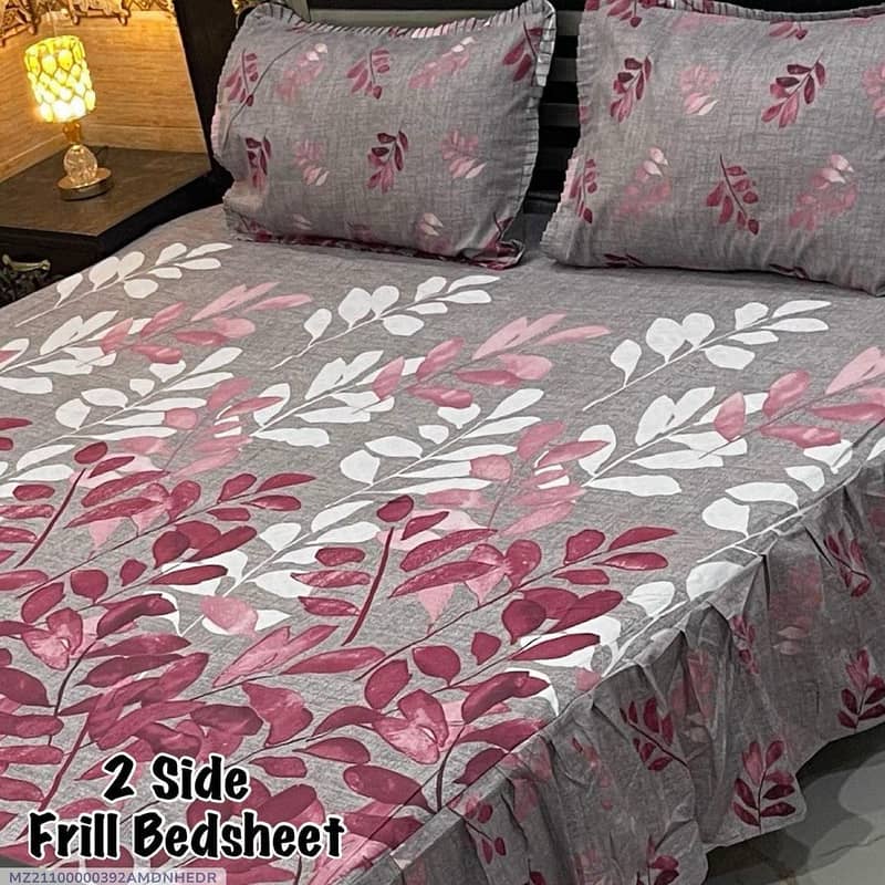 3 pcs cotton salonica frill double badsheet 1