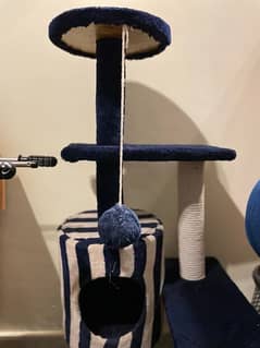 cat tree tower blue/black combo