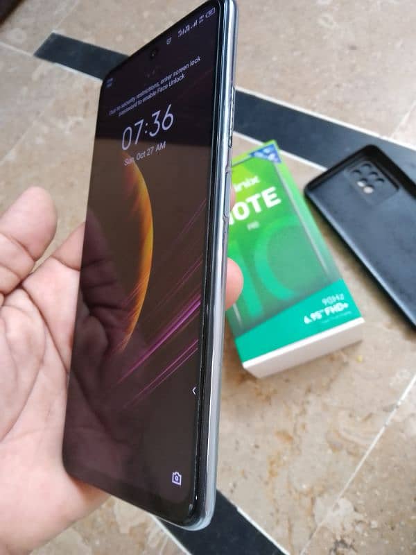 Note 10 Pro Infinix box and charger available 9