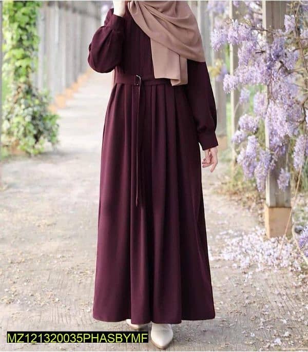 Georgette Plan Abaya with Staller 0