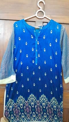 Royal blue Raw silk kurti