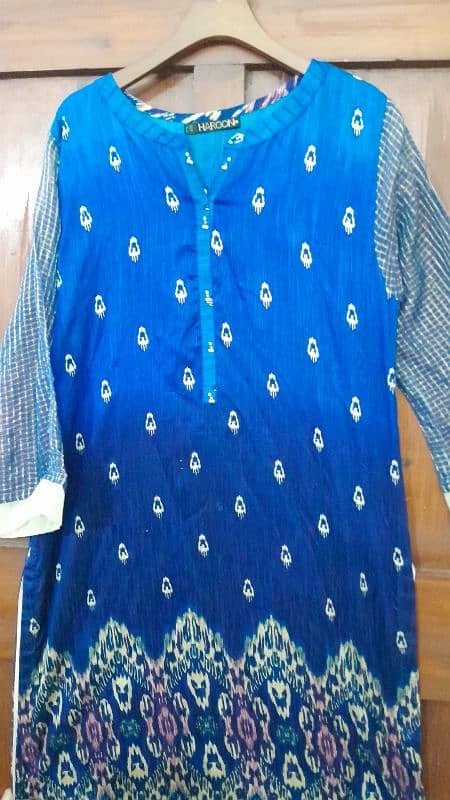 Royal blue Raw silk kurti 1