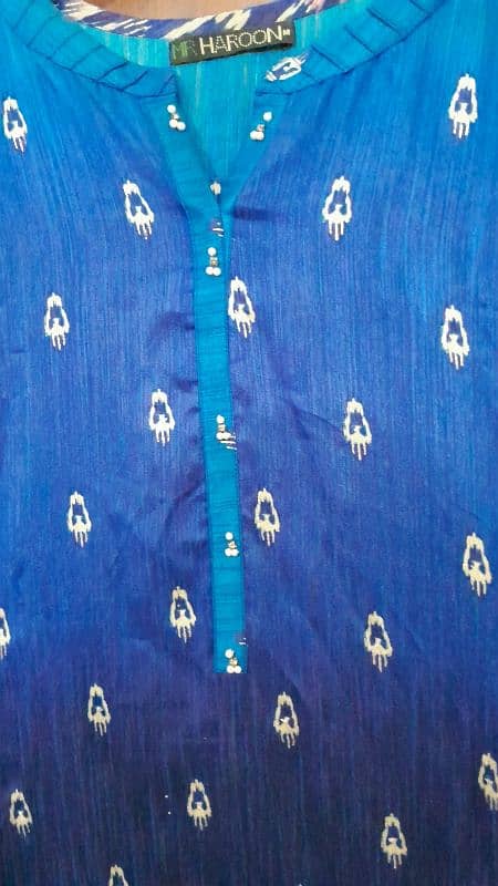 Royal blue Raw silk kurti 2