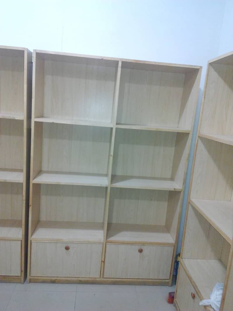 Wooden Shelves (6 X 4) Four units + 1Counter/Showcase 9.5/10 condition 2