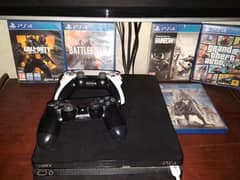 ps4 slim 500gb with 5 cd with 2 controlers