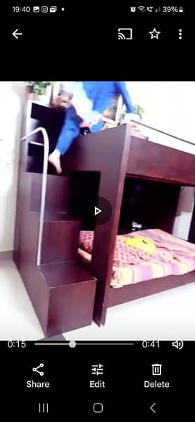 bed with side tables and bunk bed plus books rack 1