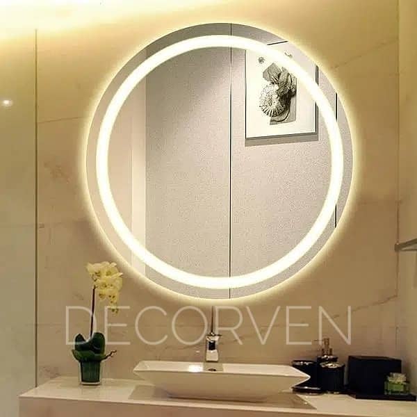 Led Mirror, Mirror, Decor, Round Led Mirror, Make Up Mirror 2