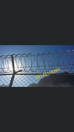 Secure Home with Razor Wire Concertina Barbed Chainlink Fence  Mesh