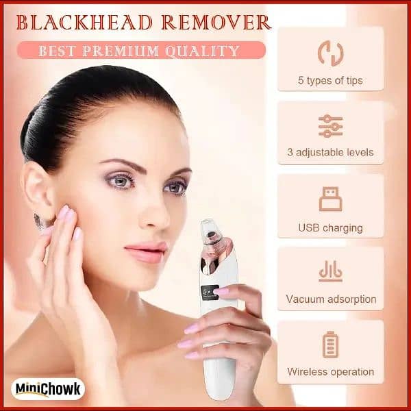 5in1 Blackhead derma pimple acne vacuum dust dirt Pore Black Head face 4