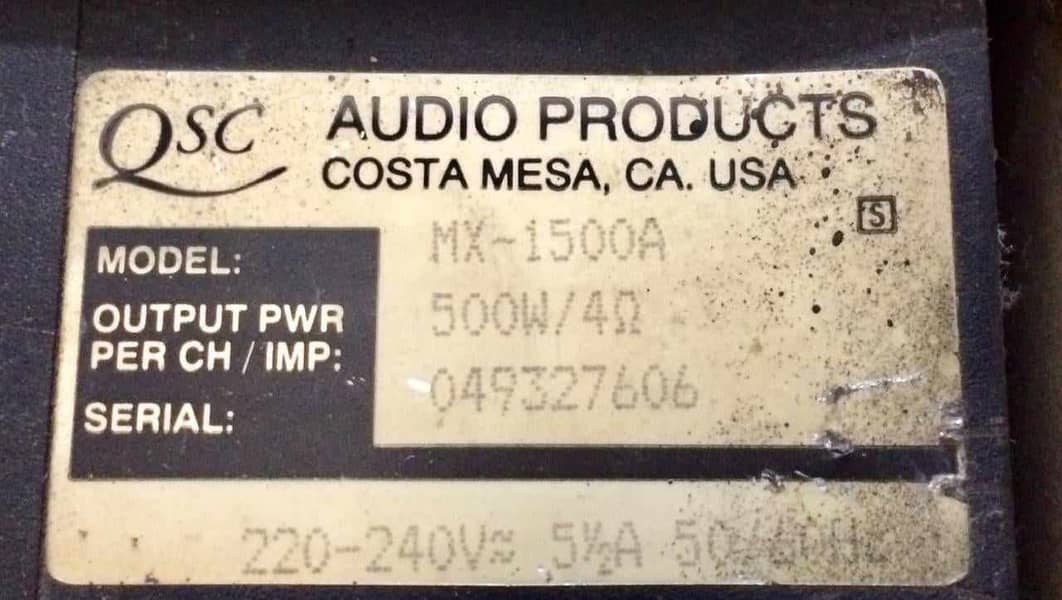 QSC Professional Amplifier (Model No - MX 1500a) 3