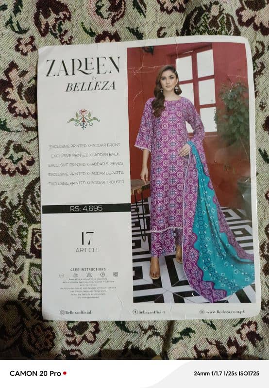 All over Khaddar shalwar kameez 3piece Zareen by Belleza 0