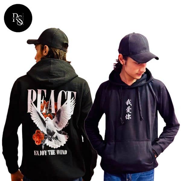 Printed Hoodie's For Men Comfortable 100% Fleece 3 Color Available 1