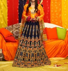 mehndi dress for bridal. . . katan silk kurti with silk lehnga. .