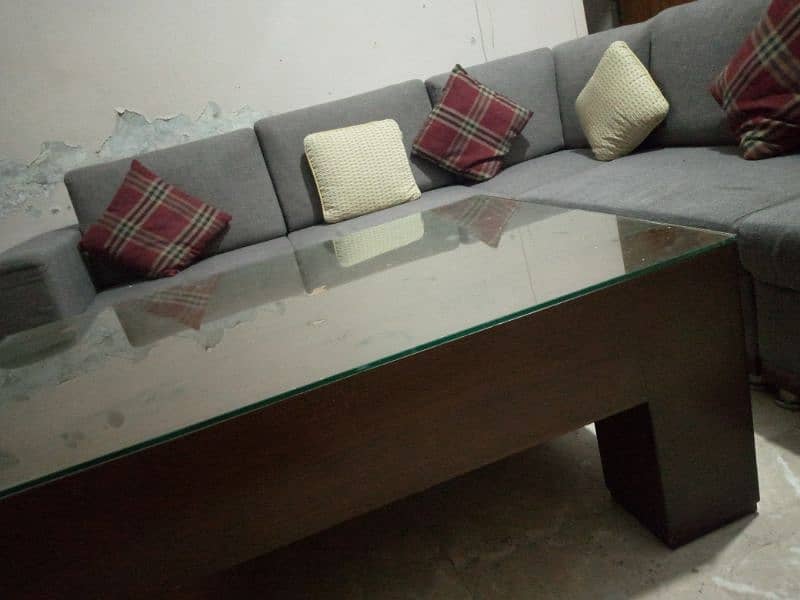 L shaped sofa and table 1