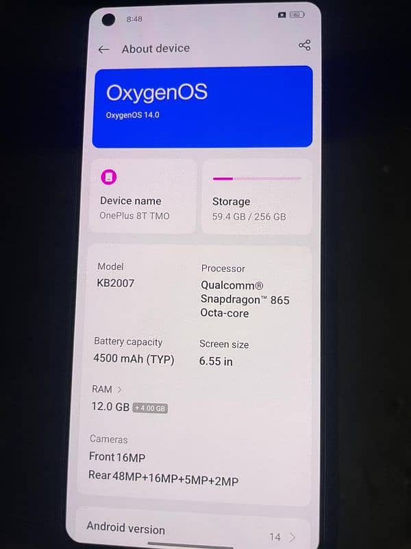 One plus 8T 10 / 9 condition Sim blocked 8