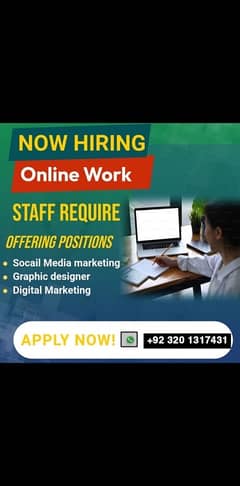 Male and females staff required | Urgent Hiring | Online Jobs