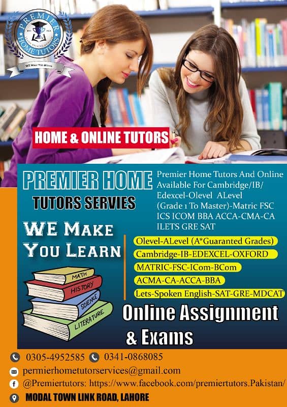 We Provide Experts,Qualified & Exp all Subjects Tutors in all Areas 0