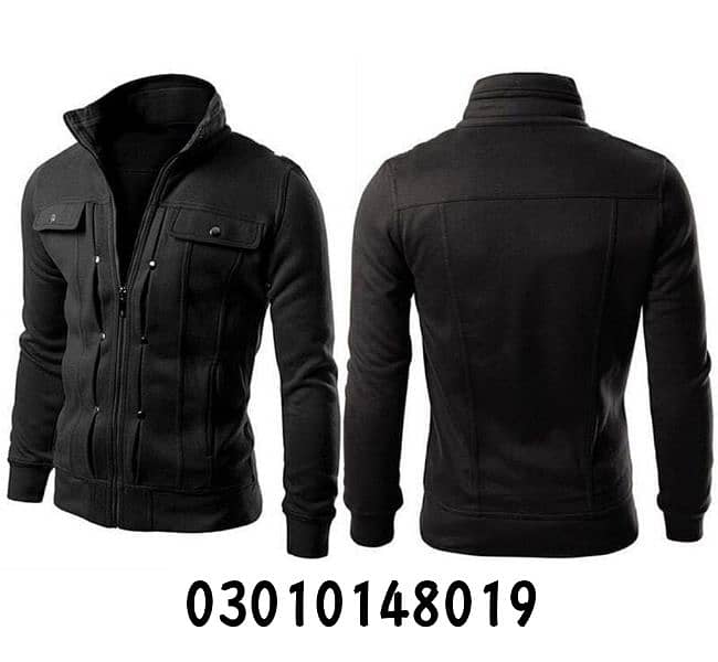 Man's fleece plain jackets - Maxican style - Black 1