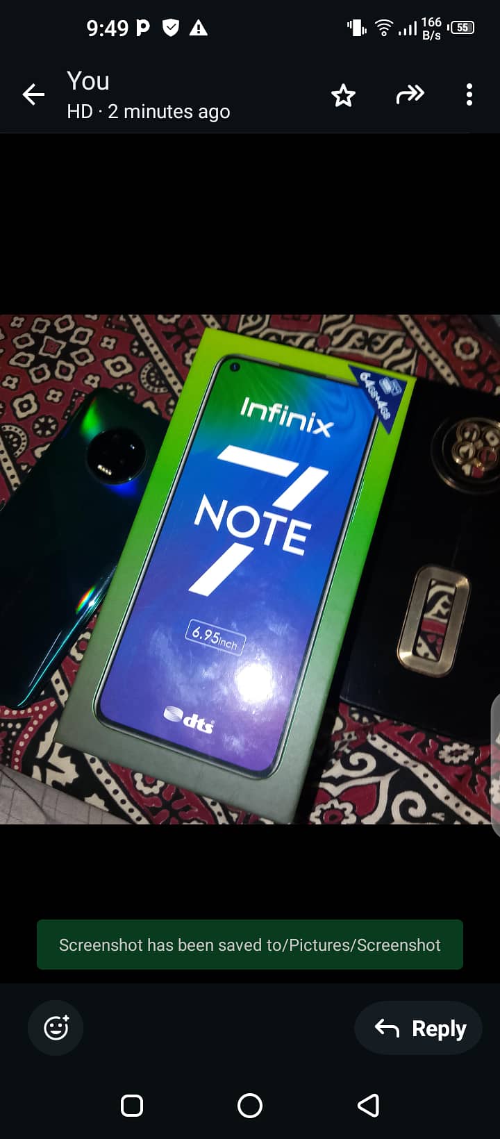 Infinix note 7, 4/64 in good confition with box and 2 covers 3