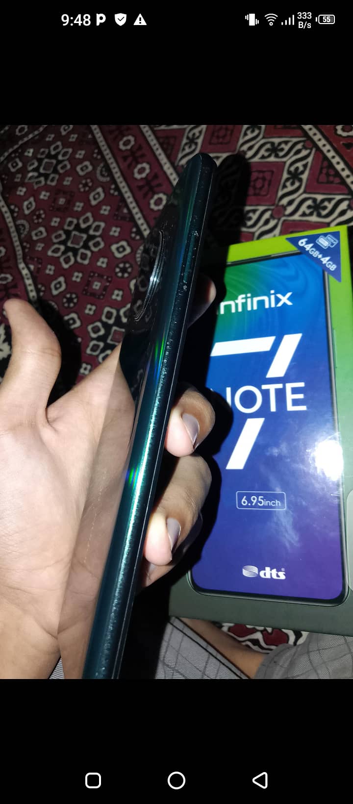 Infinix note 7, 4/64 in good confition with box and 2 covers 9