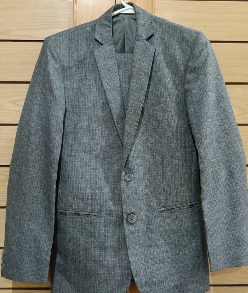 Gray 2piece Men Pent Coat 1