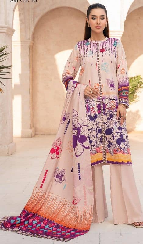 Khaddar Embroided and digital printed 3pc 7