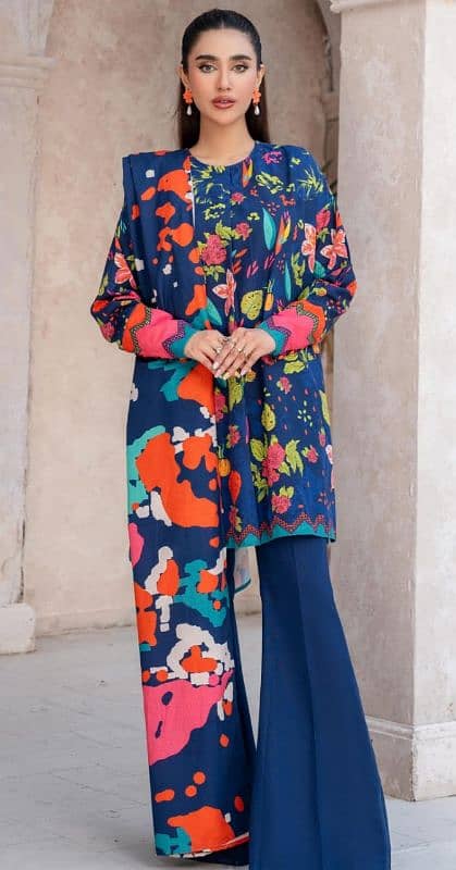 Khaddar Embroided and digital printed 3pc 16