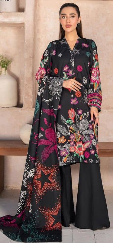 Khaddar Embroided and digital printed 3pc 18