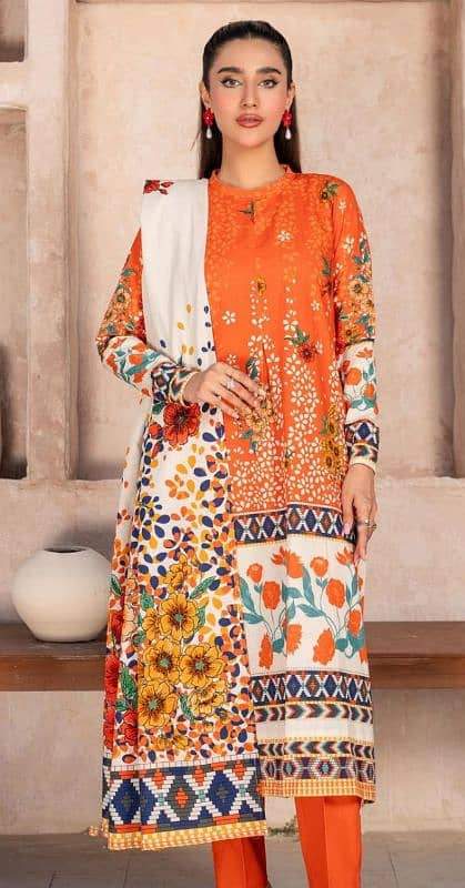 Khaddar Embroided and digital printed 3pc 19