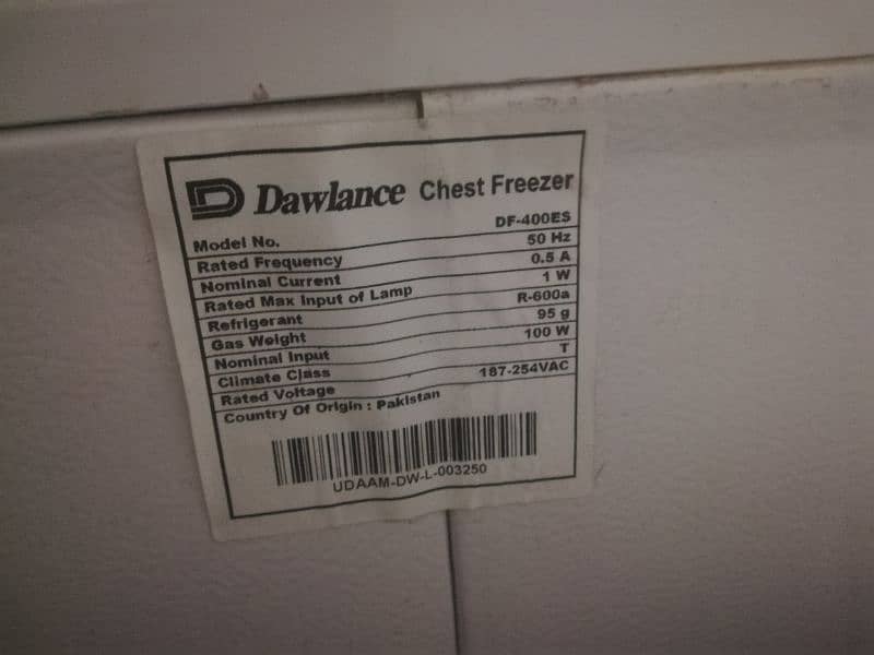 Dawlance deep freezer DF-ES400 Mint Condition 7