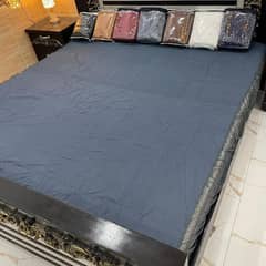 terry cotton plain double bed mattress cover