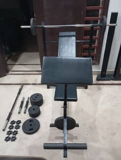 Bench press +  rubber Weights