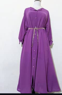 purple colour Abaya with a scarf