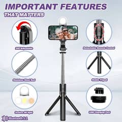 PLOKAMA Live-K8 LED Broadcast Stand With Lightning Remote Control