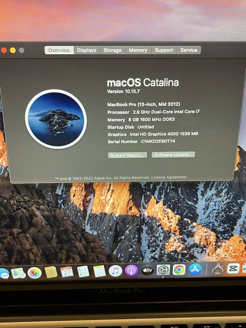 Macbook pro mid 2012 core i7 5