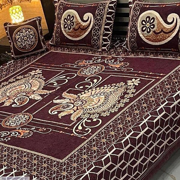 4pCS velvet  jacquard Embossed  Double Bedshets. 1