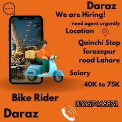 Urgent Hiring Bike Rider | 03067466871 |