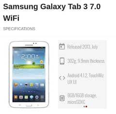 Samsung tab 3  wifi