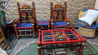 Authentic Handmade Chair and Table set