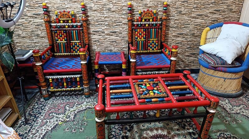 Authentic Handmade Chair and Table set 0