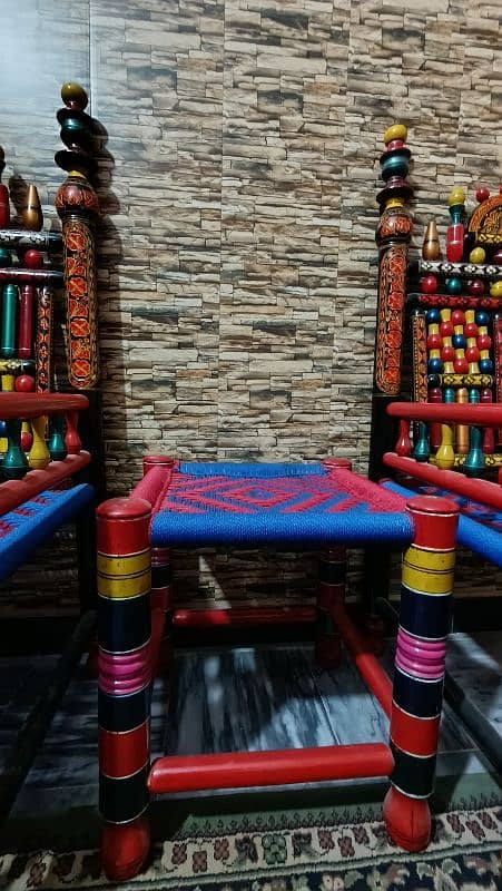 Authentic Handmade Chair and Table set 3