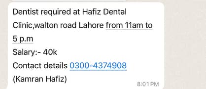 Female dental surgeon required