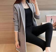 1 Pc Women’s Stitched Fleece Plain Lapet Coat