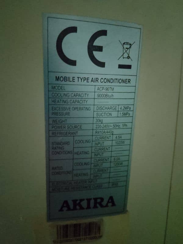 Akira portable air conditioner very clean condition 0