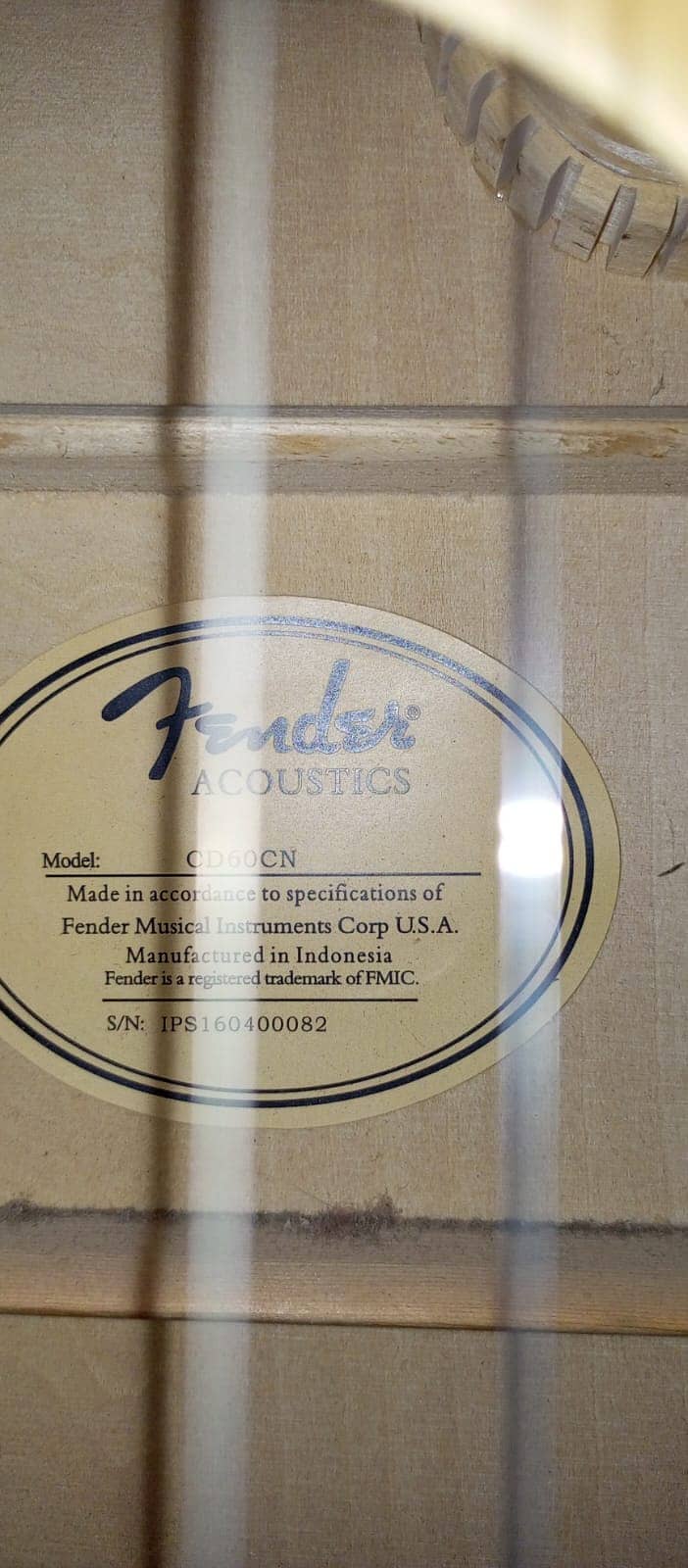 fender acoustic guitar CD60 CN 3