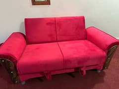 Diamond Supreme Sofa Cum Bed Red Velvet